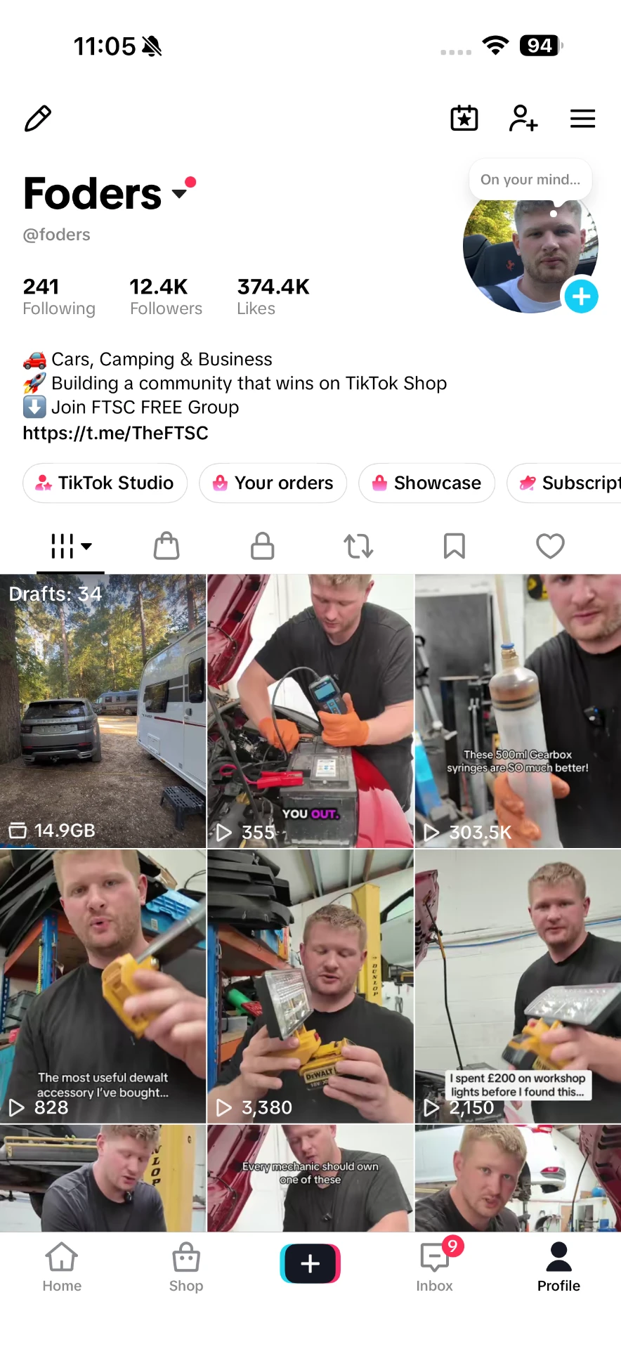 @foders TikTok profile screenshot